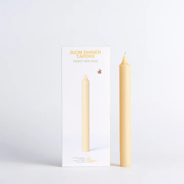 Queen B 12-Hour Beeswax Taper Candle