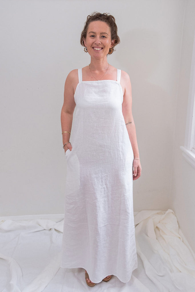 CLEARANCE: Linen Maxi Dress - Check