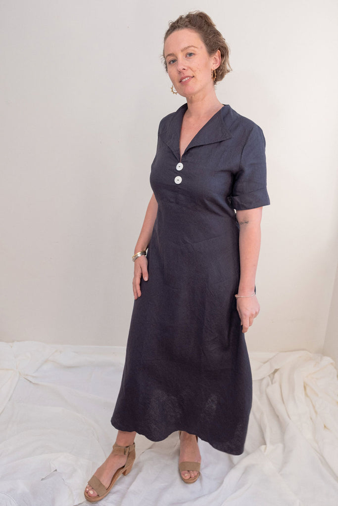 Navy Blue Linen Juliette dress