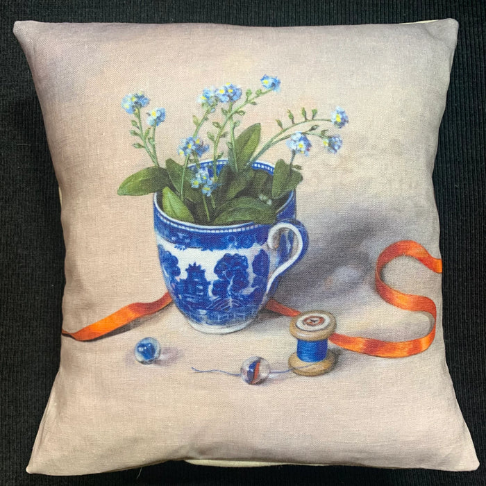 Orange Ribbon Cushion