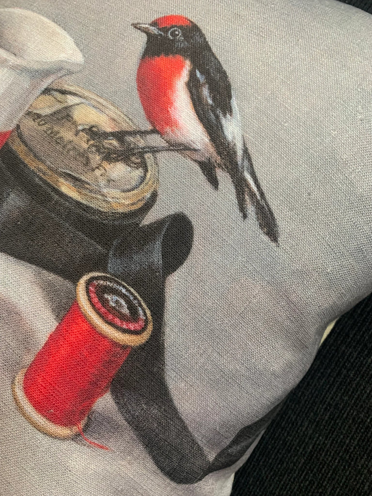 Red Capped Robin Cushion