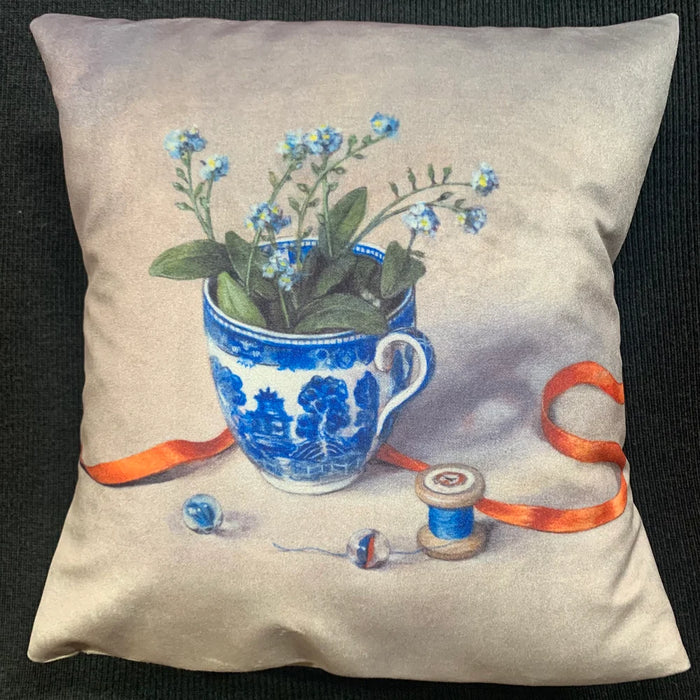 Velvet Orange Ribbon Cushion