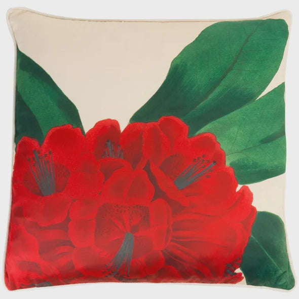 Sateen and Linen Cushion Cover - Rhododendron
