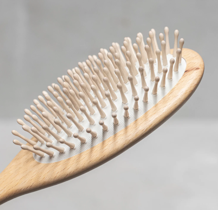 Oval Beechwood Hair Brush - Wood Pins
