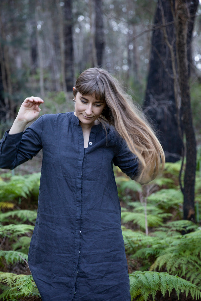 French Linen Shirt Dress