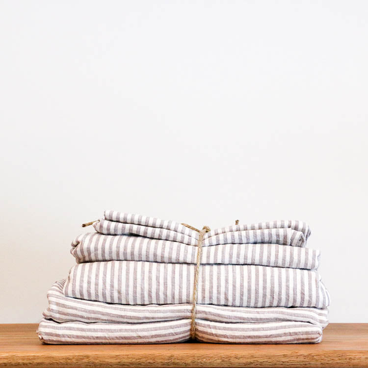French Linen Bed Sheet Set (Queen/King/Single/Super)