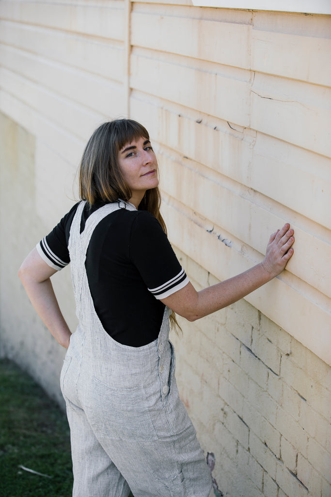 Linen Overalls - Pinstripe
