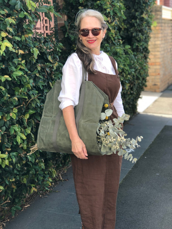 Waxed Canvas Log Carrier
