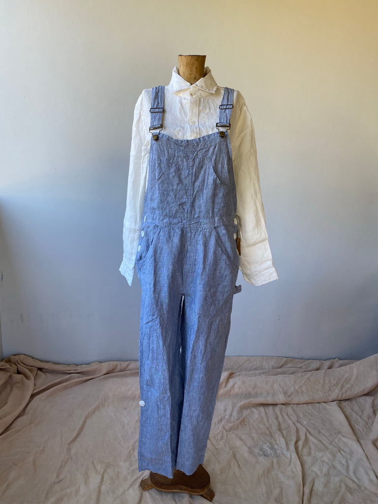 Linen Overalls - Light Blue Chambray