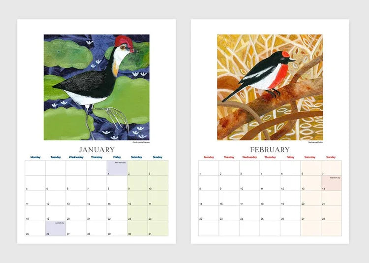 2027 Australian Bird Calendar by Fiona Roderick