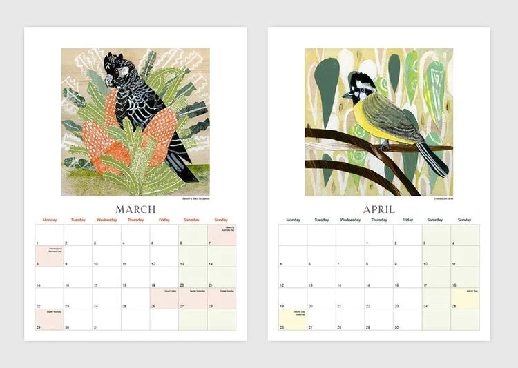 2027 Australian Bird Calendar by Fiona Roderick