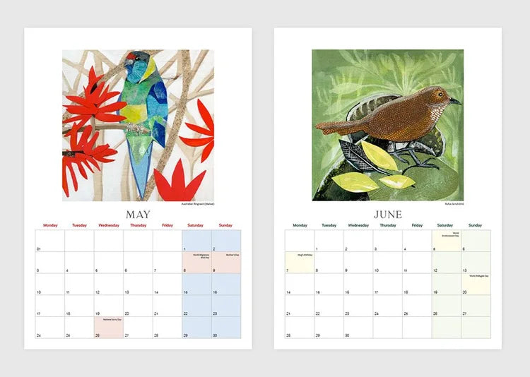 2027 Australian Bird Calendar by Fiona Roderick