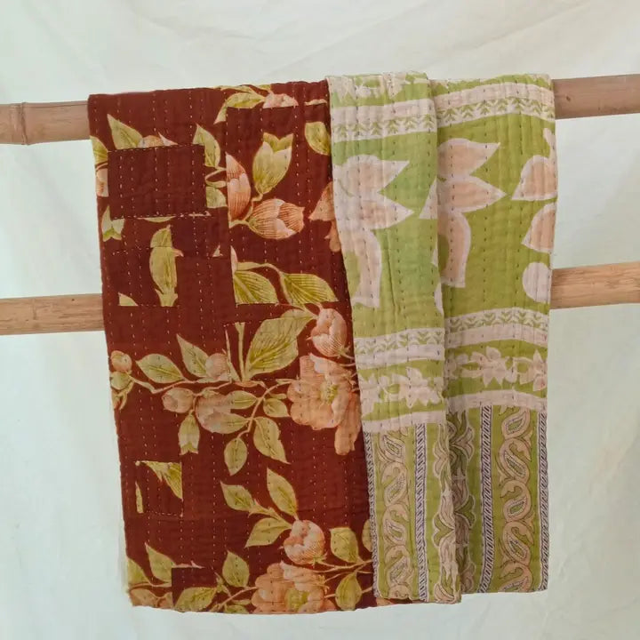 Recycled Sari Small Kantha Blanket Baby