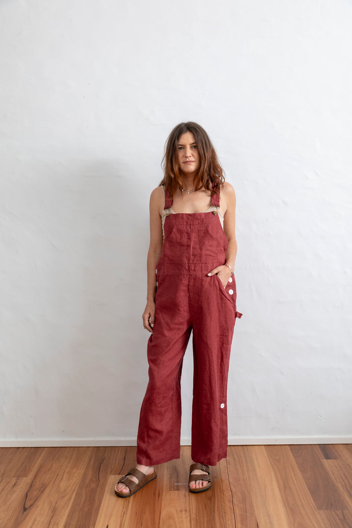 Linen Overalls - Pinot