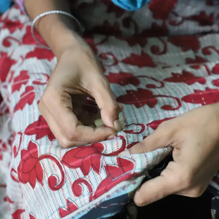 Recycled Sari Small Kantha Blanket Baby