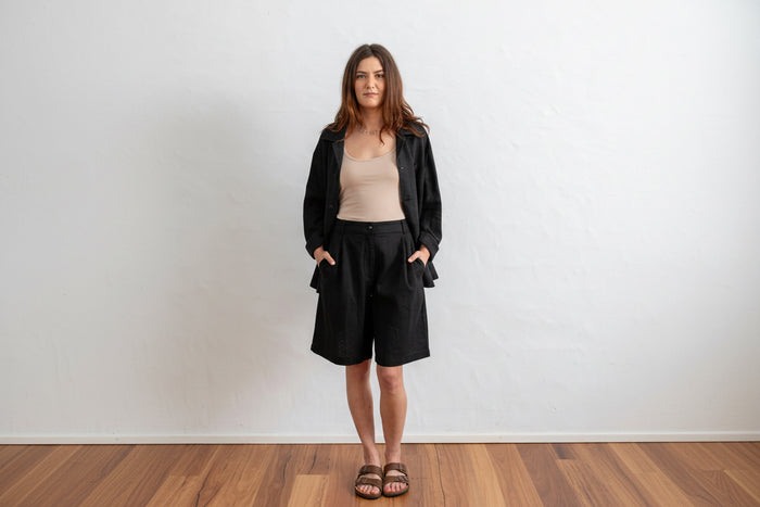 The Perfect Linen Set - Carbon Black