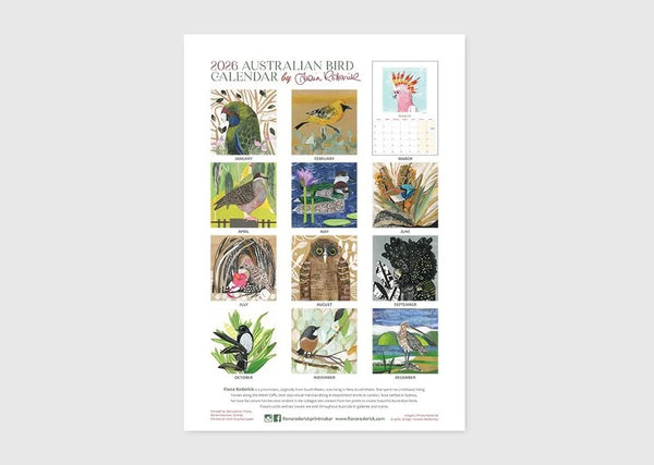 2026 Australian Bird Calendar by Fiona Roderick – Miss Molly Eco Lux