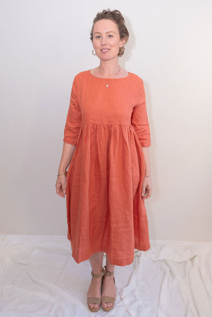 Celeste Gathered Linen Dress - 3 Colours