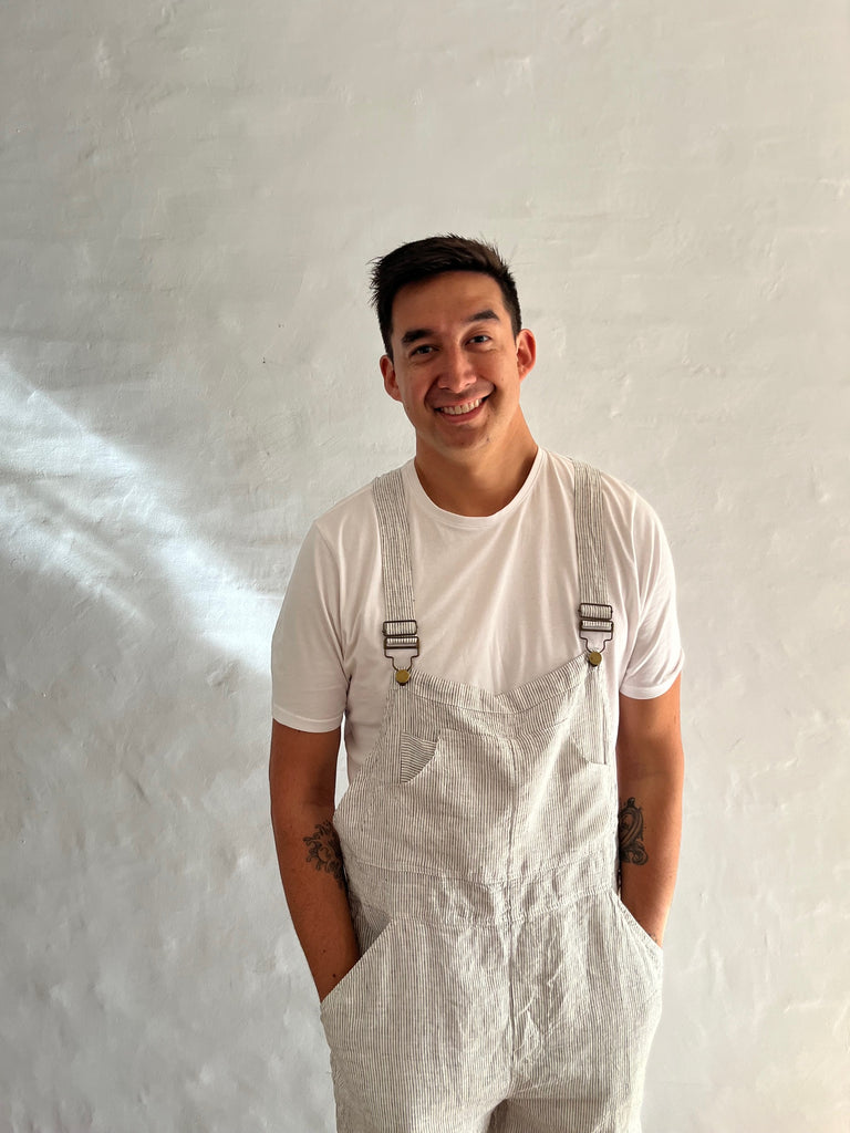 Linen Overalls - Pinstripe