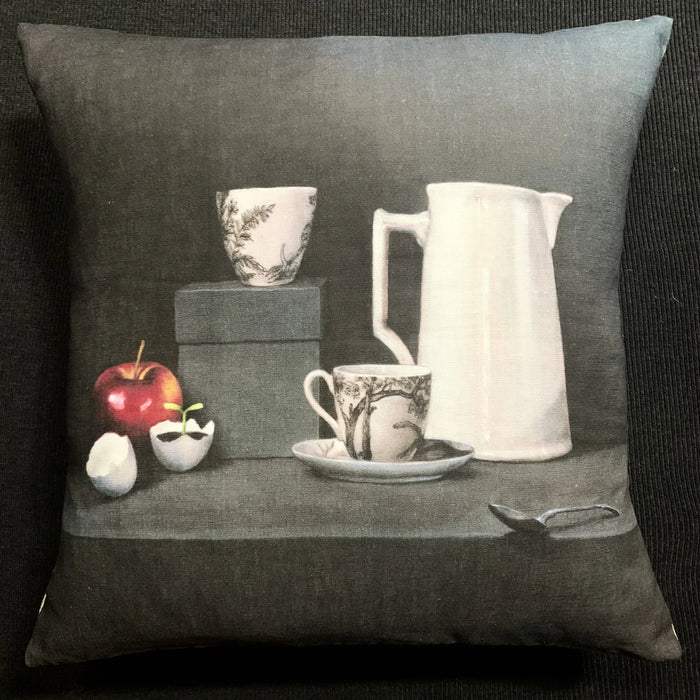 White Jug Cushion