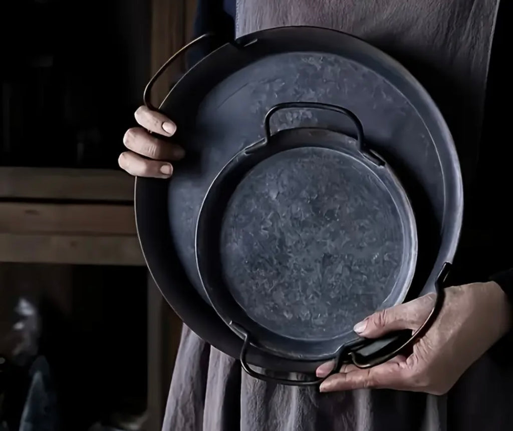 Vintage Iron Tray with Handles