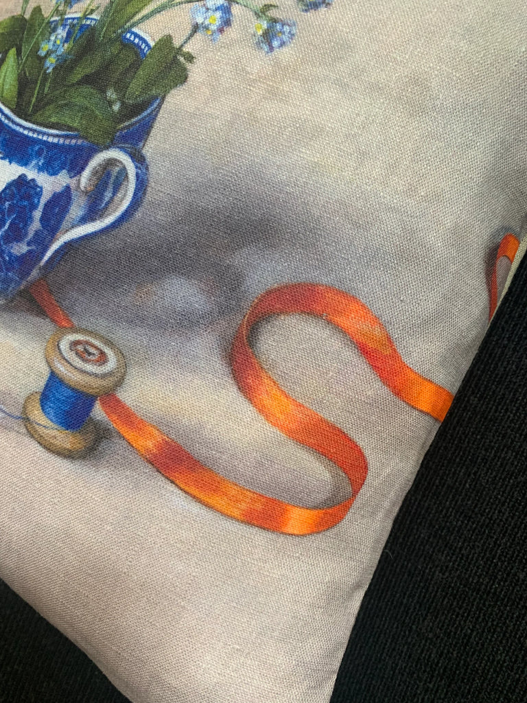 Orange Ribbon Cushion