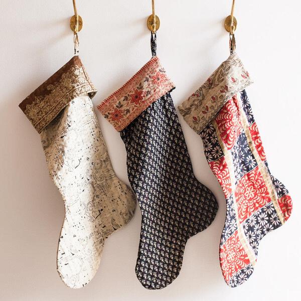Kantha Christmas Stocking