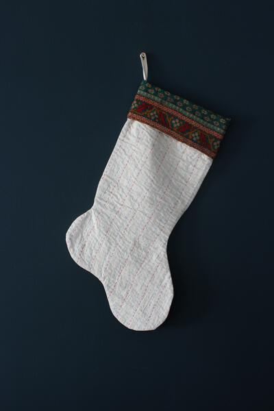 Kantha Christmas Stocking