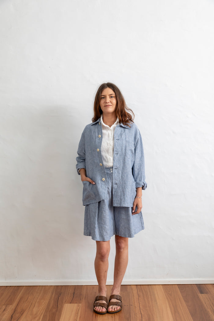 The Perfect Linen Set - Chambray Blue