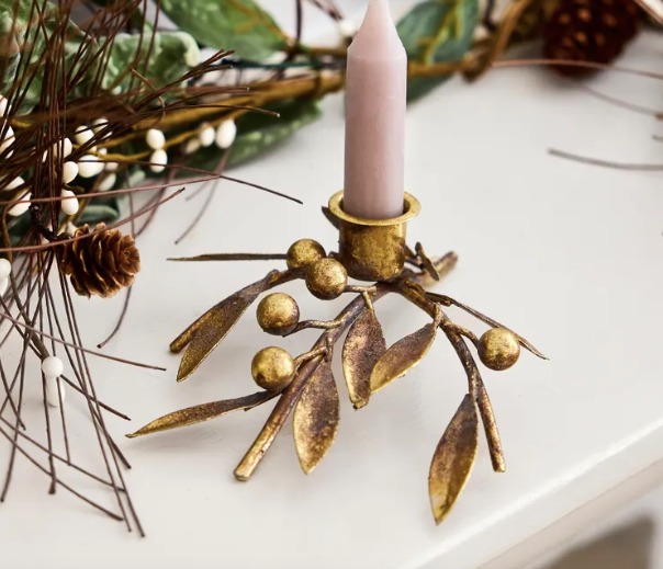 Mistletoe Iron Candleholder