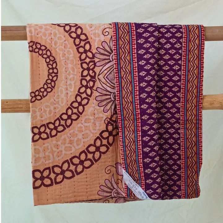 Recycled Sari Small Kantha Blanket Baby