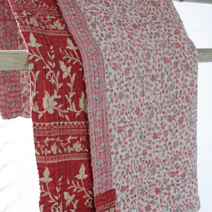 Recycled Sari Small Kantha Blanket Baby