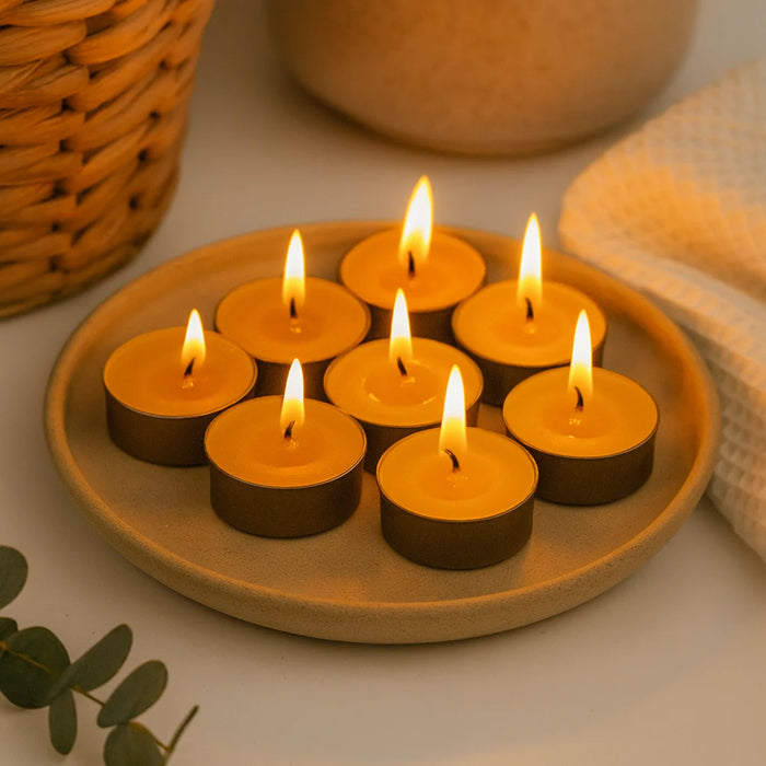 Pollen Sisters Beeswax Tea Light Candles Set of 12