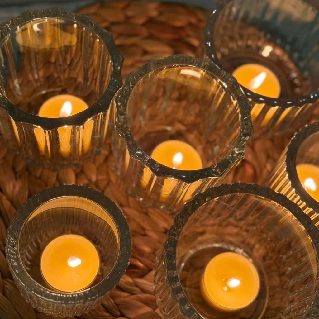 Pollen Sisters Beeswax Tea Light Candles Set of 12
