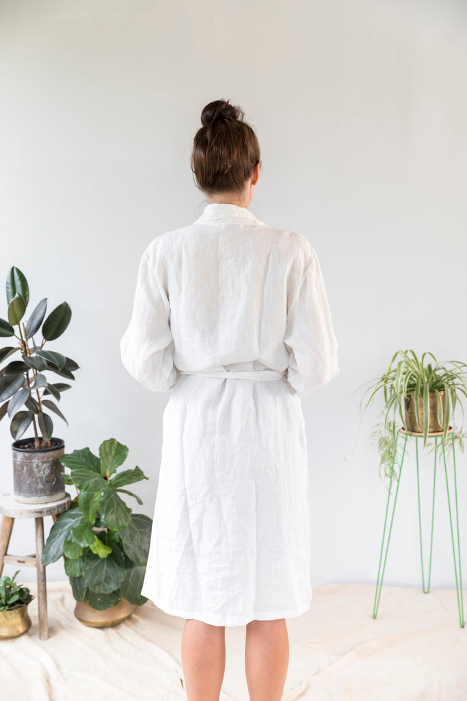 Classic Luxury French Linen Bathrobe