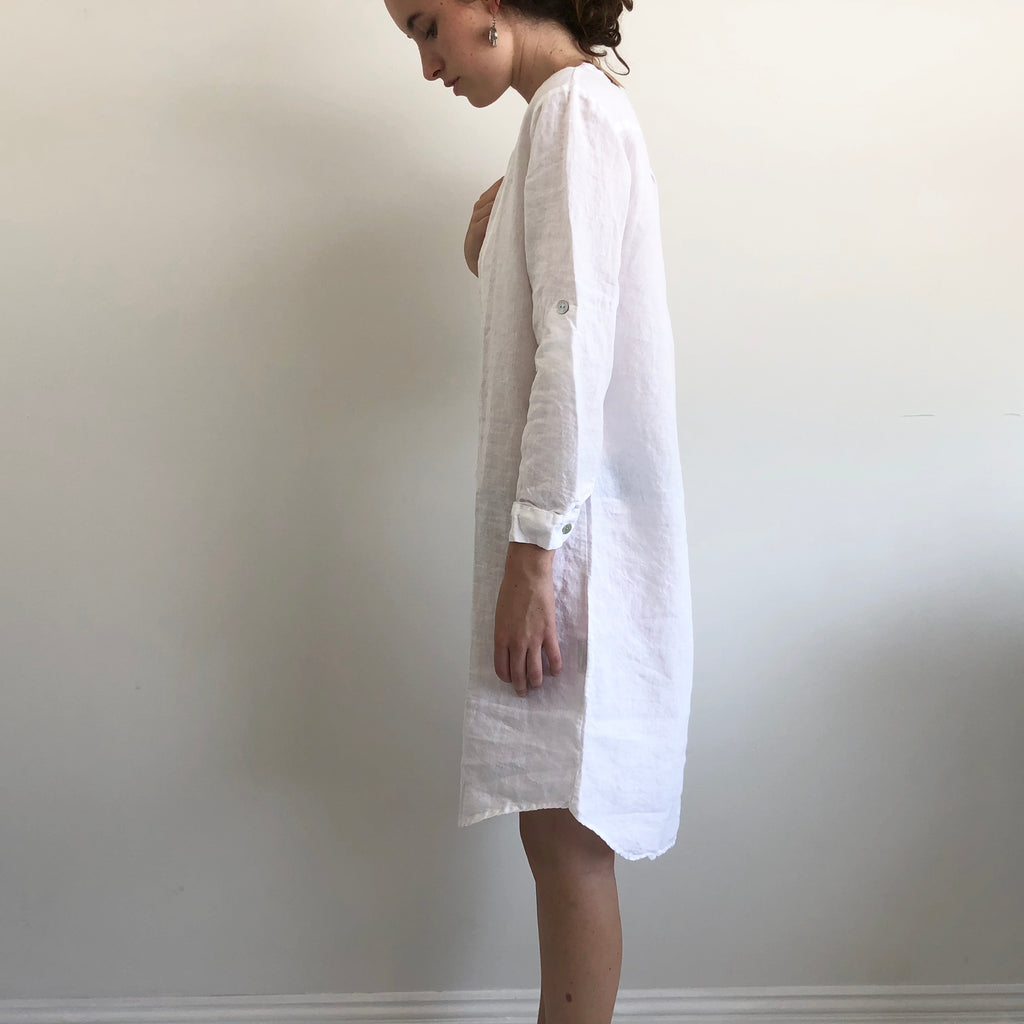 French Linen Shirt Dress