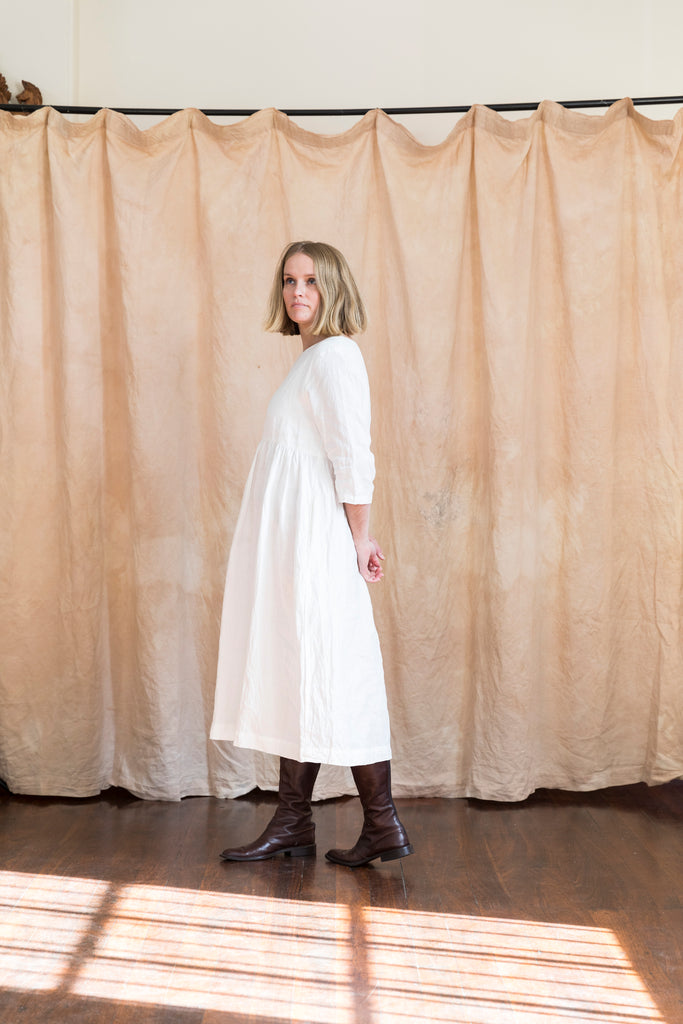 Celeste Gathered Linen Dress - 3 Colours