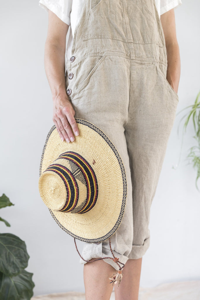 Rustic Linen Overalls - Natural