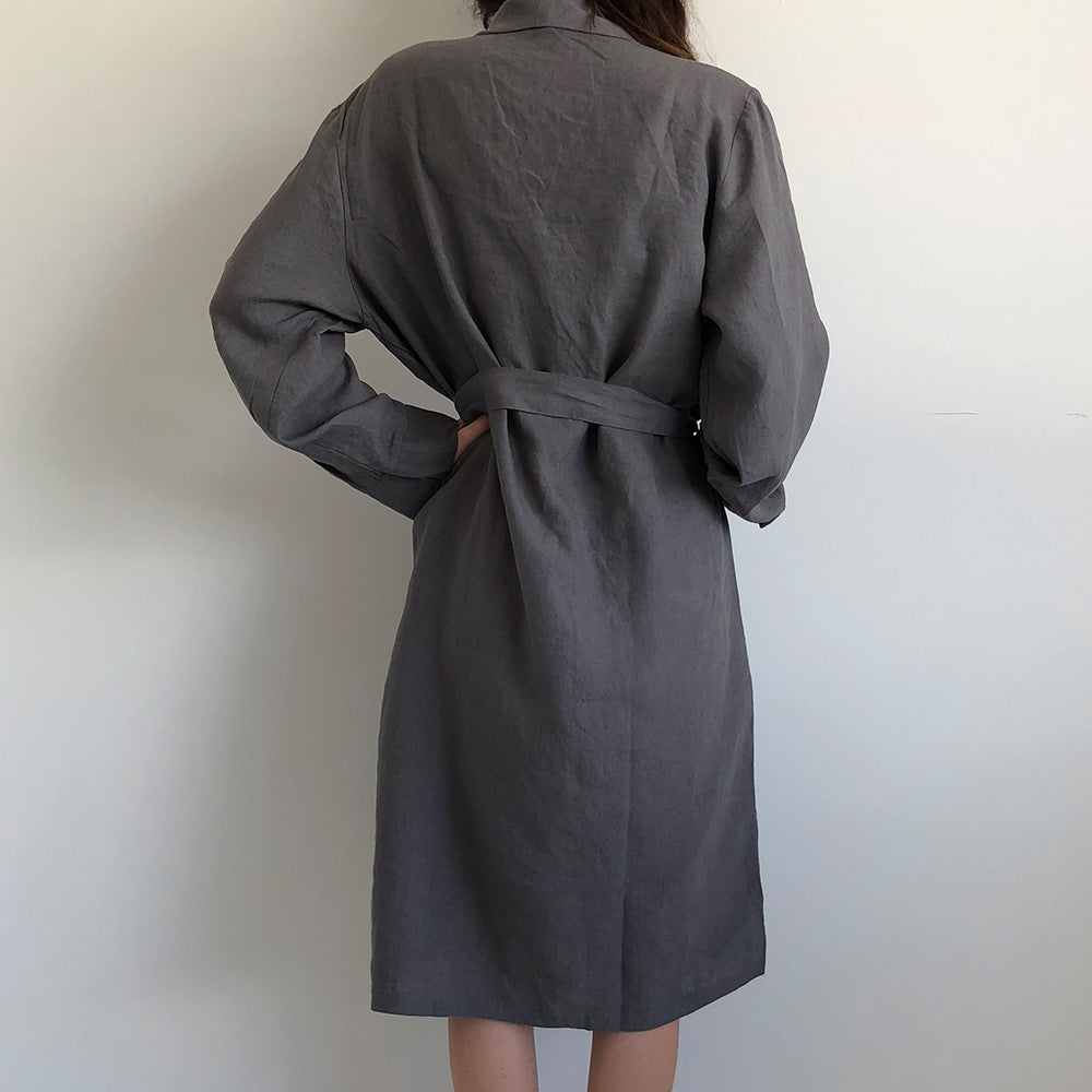 Classic Luxury French Linen Bathrobe