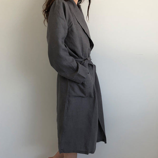Classic Luxury French Linen Bathrobe Miss Molly Eco Lux