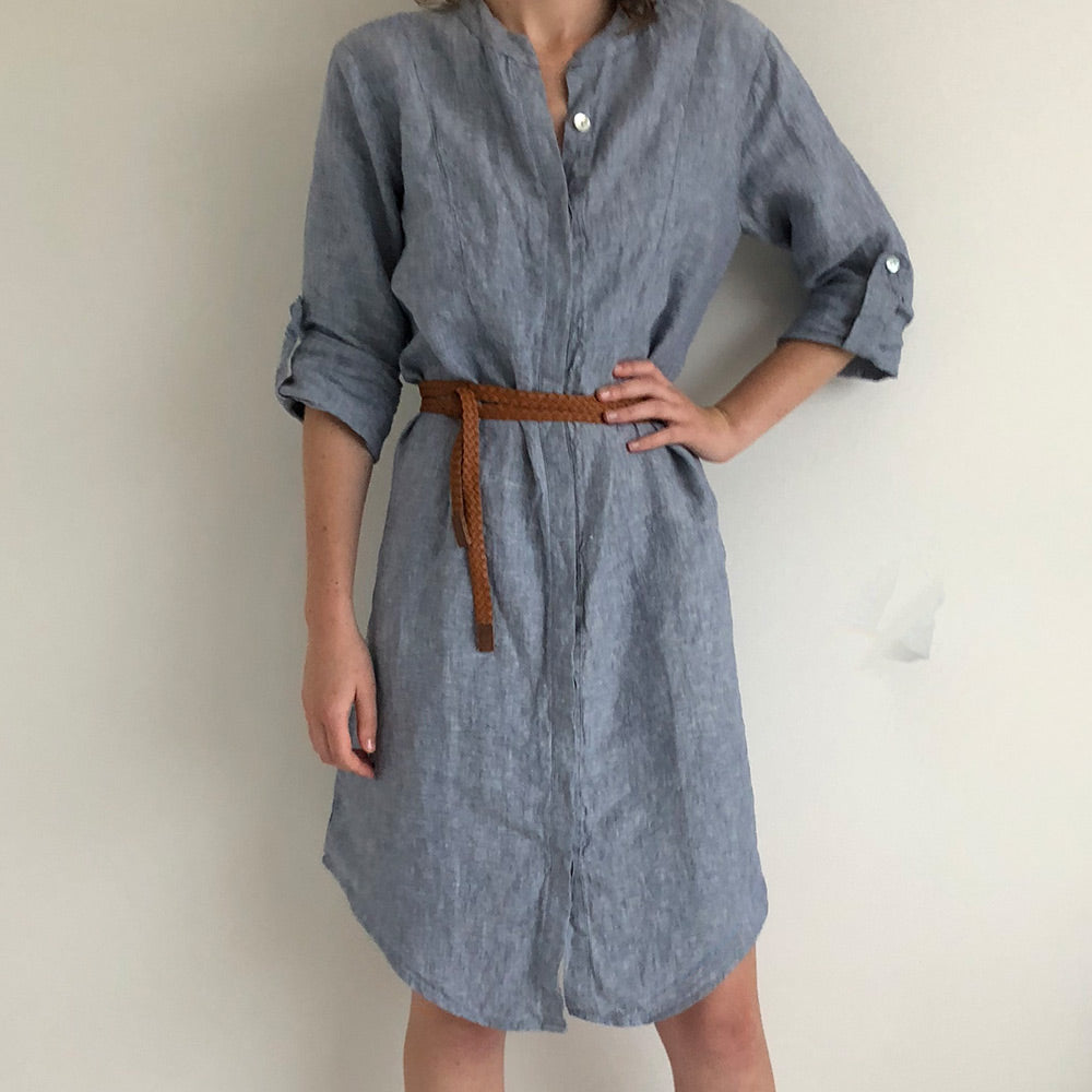 French Linen Shirt Dress