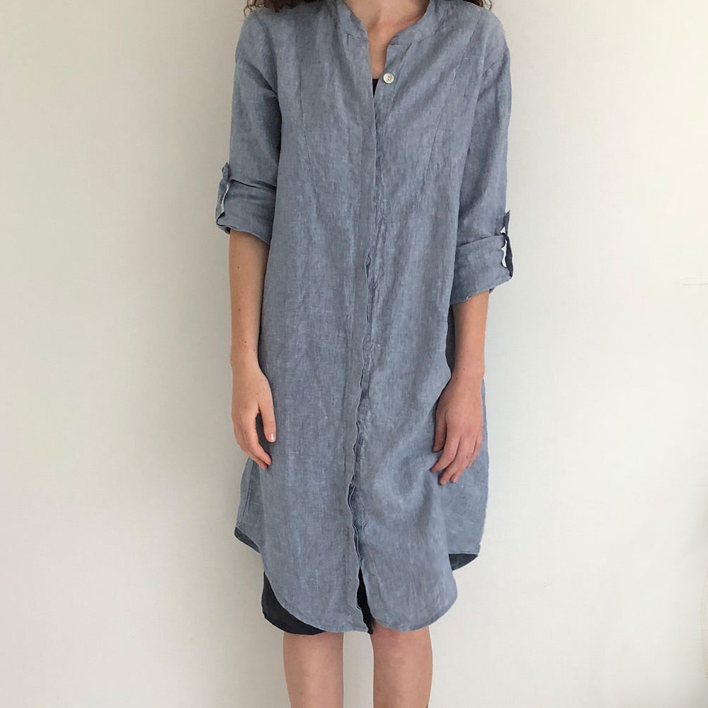 French Linen Shirt Dress