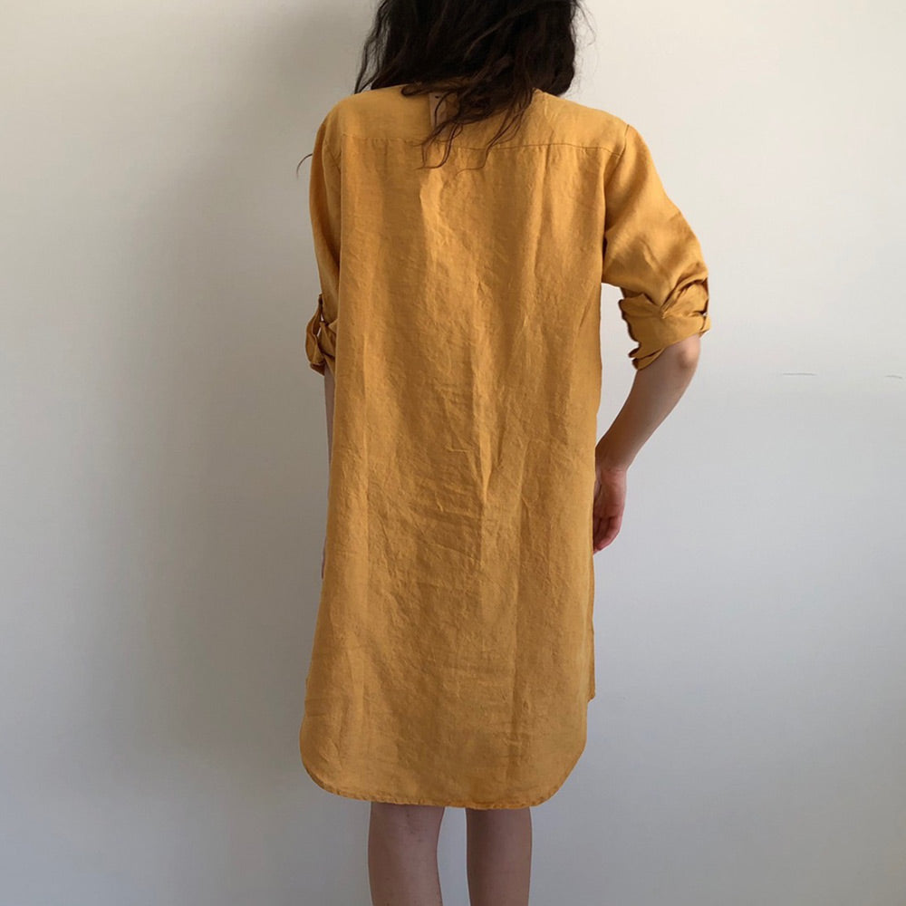 French Linen Shirt Dress