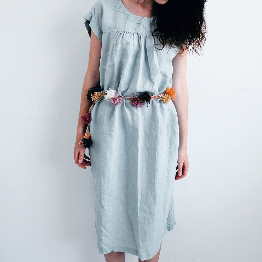 French Linen Tie Smock Dress