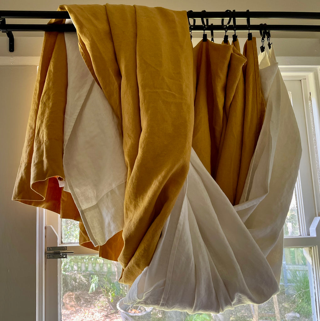 Washed Rustic Linen Curtain Drops - 3 metre
